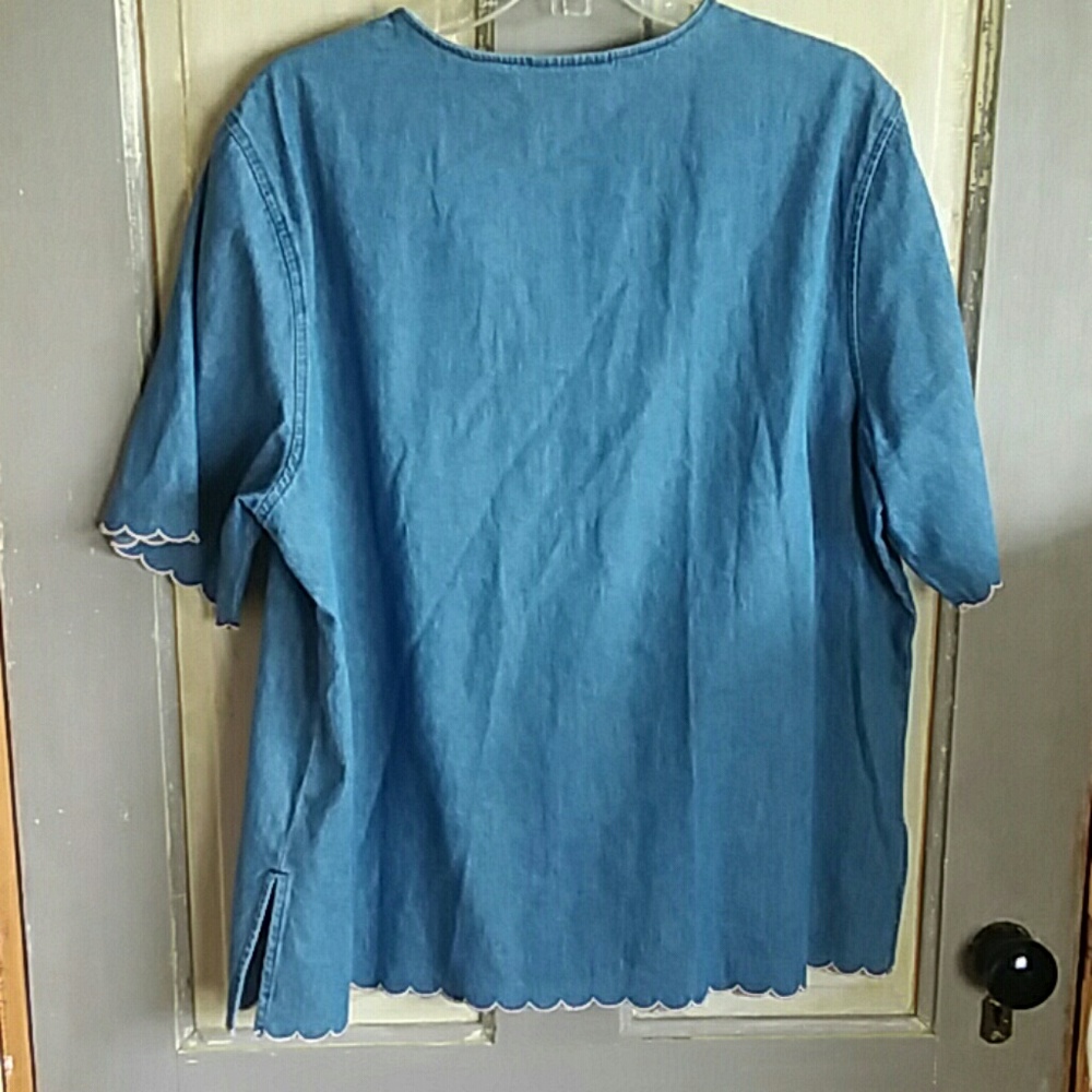 Toffee Apple Denim Shirt With Embroidery Details - Picture 4 of 6
